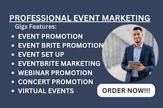 promote your event set up event on evenbrite webinar, concert