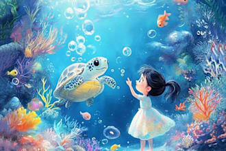 children story book illustration, children story book illustration
