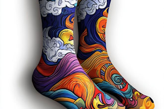 draw sublimation all type of unique socks design patterns