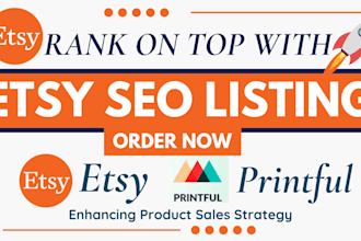 promote shopify etsy SEO rank first page boost store sales shop product listing