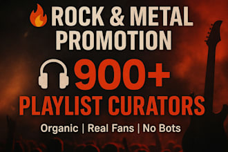 pitch and get your rock metal music promotion to 900 active playlist curators