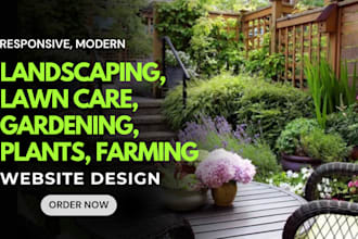 design landscaping, lawn care, gardening, plants, farming website