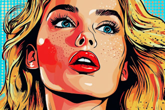 draw a retro pop art roy lichtenstein style