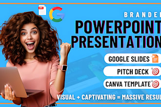 design, redesign powerpoint presentation, pitch deck, google slides and canva
