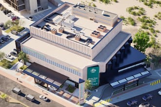 buildup 3d commercial space,3d ware house design,architecture exterior rendering