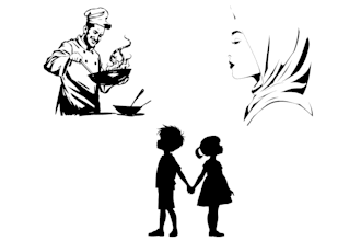 draw black and white silhouette,vector portrait and illustration using ai