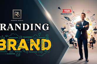 design logo, brand style guide or brand identity guidelines with branding kit