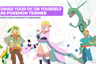 draw you as a pokemon trainer with your favourite pokemon