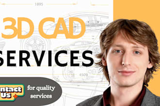 do 3d cad product design, 3d cad modeling and industrial design in solidworks