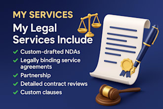 draft and review legal contracts, agreements, ndas as your lawyer