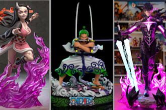 model, print, paint your action figure diorama anime character