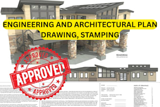 do engineering drawing, mep hvac, architectural drawing city permit stamp