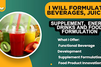 formulate beverages, supplement, juice, energy drinks and food formulation