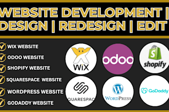 design redesign wix wordpress shopify squarespace godaddy odoo website design
