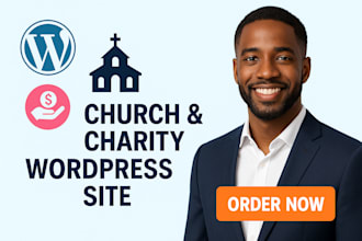 design church website, charity wordpress website