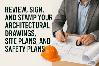 sign, stamp and seal florida, ca architectural drawings for USA city permit mep