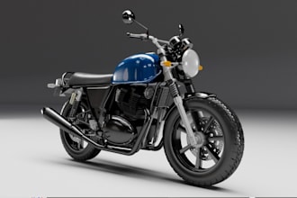 sketch 3d realistic continental gt 650 bike,cargo bike,fivem vehicle,rigging,cgi