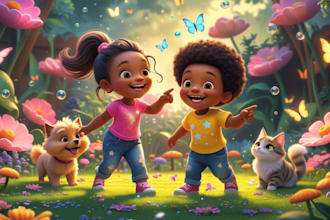 draw whimsical children story book illustration and cover