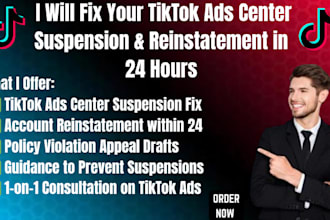 fix your tiktok ads center suspension and reinstatement in 24 hours