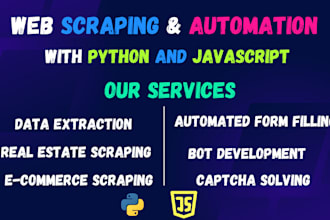 build web scrapers and automation bots in python and js