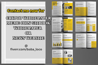 write and design crypto white paper meme coin whitepaper gitbook or news website