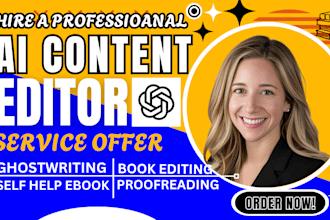 be your go to expert ebook ghostwriter, proofread and edit ai generated content
