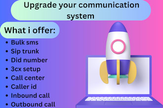 setup bulk sms, did number, sip trunk, inbound and outbound call, 3cx, caller id
