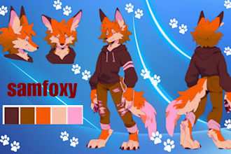 draw furry references sheet commision furry character fursona oc furry ref sheet