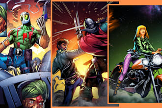design comic or manga character, draw fan art and concept illustration