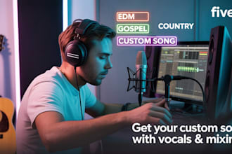 produce a custom song with vocals mixing mastering and lyrics
