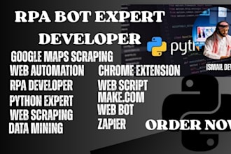 web scraping, web bot,google maps scraping,automate tasks,web automation,rpa bot