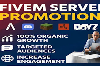 promote minecraft fivem server promotion, dayz, rust ,discord mass dm,