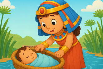 create christian children book, bible illustration and book cover