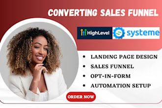build sales funnel in systemeio, gohigh level landing page design