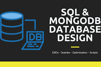 create and optimize sql databases, complex queries, and mongodb solutions