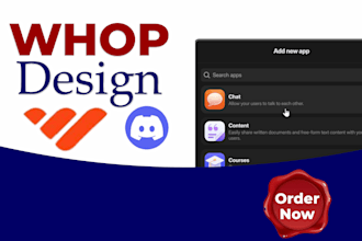 design a whop store, setup courses, products for whop store