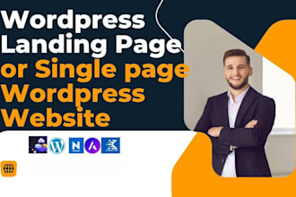 build wordpress landing page, one page website