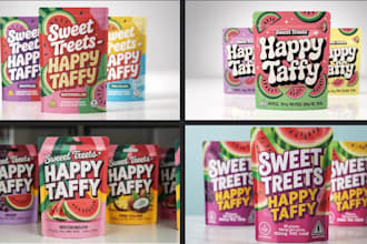 create unique mylar bag design, pouch, box packaging and label design