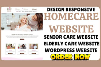 design home care website senior care elderly care website and landing page