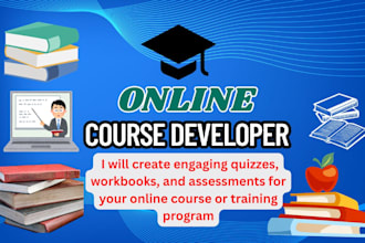 create engaging quizzes workbooks assessments for online course training program