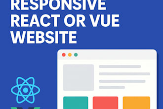 a responsive react vue nextjs nuxtjs website with modern design