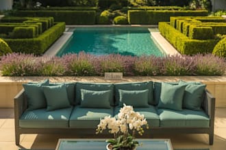 do indoor space design, landscape rendering, garden 3d plan pool and deck design