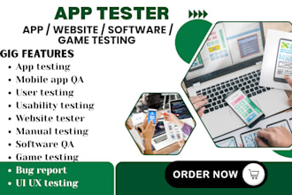 website review tester user mobile app qa usability sotfware manual game testing