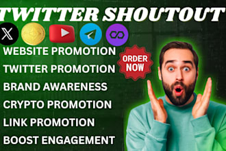 shoutout twitter promote website share link to 100m ig app yt nft crypto users