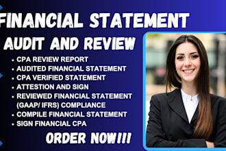 sign US CPA audit, review financial statement, CPA financial audit, CPA letter