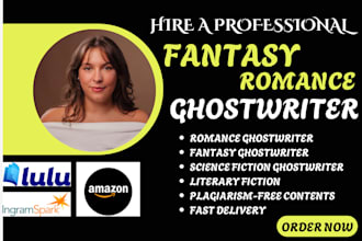 be your romance ghostwriter, fantasy ebook writer, science litrary fiction novel