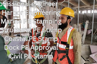 provide licensed pe stamp for port, harbor  marine infrastructure projects