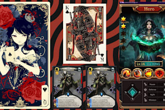 custom playing card design card game design card illustration card game template