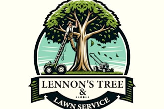 design a beautiful tree, lawn service logo