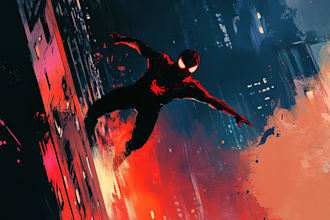 create concept art superhero character design for comics